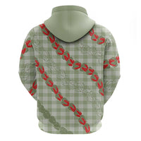 Omaomao Aloha Hawaii Hoodie Rosebud Lei With Palaka Motif - Polynesian Pride