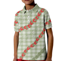Omaomao Aloha Hawaii Kid Polo Shirt Rosebud Lei With Palaka Motif - Polynesian Pride
