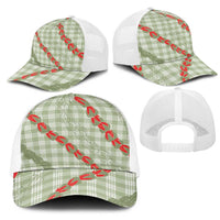 Omaomao Aloha Hawaii Mesh Trucker Cap Rosebud Lei With Palaka Motif LT14 - Polynesian Pride