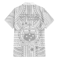 samoa-white-sunday-family-matching-off-shoulder-long-sleeve-dress-and-hawaiian-shirt-manuia-le-aso-sa-o-tamaiti-polynesian-plumeria