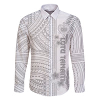 samoa-white-sunday-family-matching-off-shoulder-long-sleeve-dress-and-hawaiian-shirt-manuia-le-aso-sa-o-tamaiti-polynesian-plumeria