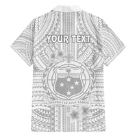 Personalised Samoa White Sunday Hawaiian Shirt Manuia le Aso Sa o Tamaiti Polynesian Plumeria LT14 - Polynesian Pride