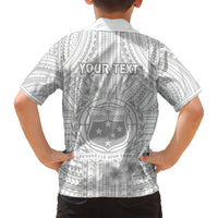 Personalised Samoa White Sunday Hawaiian Shirt Manuia le Aso Sa o Tamaiti Polynesian Plumeria LT14 - Polynesian Pride
