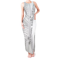 Personalised Samoa White Sunday Tank Maxi Dress Manuia le Aso Sa o Tamaiti Polynesian Plumeria LT14 Women White - Polynesian Pride