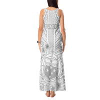 Personalised Samoa White Sunday Tank Maxi Dress Manuia le Aso Sa o Tamaiti Polynesian Plumeria LT14 - Polynesian Pride