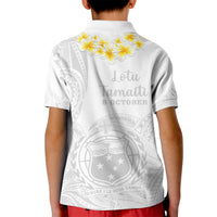 Samoa White Sunday Kid Polo Shirt Lotu Tamaiti 2023 With Coat Of Arms LT14 - Polynesian Pride