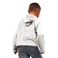 Personalised Samoa White Sunday Kid Hoodie Lotu Tamaiti 2023 With Coat Of Arms LT14 - Polynesian Pride