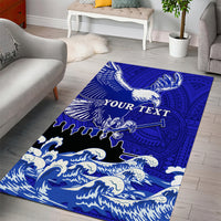 Personalised American Samoa Fautasi Race Area Rug Eagle With Polynesian Pattern LT14 - Polynesian Pride
