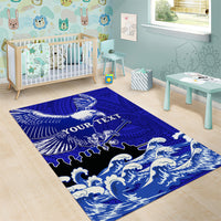 Personalised American Samoa Fautasi Race Area Rug Eagle With Polynesian Pattern LT14 - Polynesian Pride