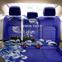Personalised American Samoa Fautasi Race Back Car Seat Cover Eagle With Polynesian Pattern