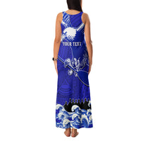 Personalised American Samoa Fautasi Race Family Matching Tank Maxi Dress and Hawaiian Shirt Eagle With Polynesian Pattern LT14 - Polynesian Pride