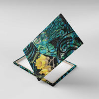 New Zealand Fantail Bird Canvas Wall Art Maori Piwakawaka Kowhai - Paua Shell Pattern LT14 With Frame Green - Polynesian Pride