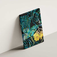 New Zealand Fantail Bird Canvas Wall Art Maori Piwakawaka Kowhai - Paua Shell Pattern LT14 - Polynesian Pride
