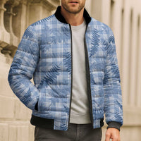 Blue Palaka Hawaii Palapalai Bomber Puffer Jacket Hawaiian Fern LT14 - Polynesian Pride