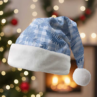 Blue Palaka Hawaii Palapalai Christmas Santa Hat Hawaiian Fern - Polynesian Pride