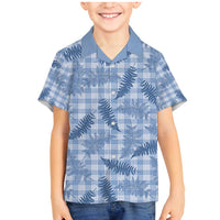 Blue Palaka Hawaii Palapalai Family Matching Mermaid Dress and Hawaiian Shirt Hawaiian Fern - Polynesian Pride