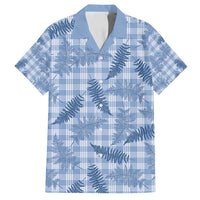 Blue Palaka Hawaii Palapalai Family Matching Off Shoulder Short Dress and Hawaiian Shirt Hawaiian Fern - Polynesian Pride