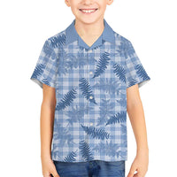 Blue Palaka Hawaii Palapalai Family Matching Summer Maxi Dress and Hawaiian Shirt Hawaiian Fern - Polynesian Pride