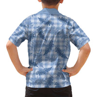 Blue Palaka Hawaii Palapalai Kid Hawaiian Shirt Hawaiian Fern - Polynesian Pride