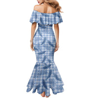 Blue Palaka Hawaii Palapalai Mermaid Dress Hawaiian Fern LT14 - Polynesian Pride