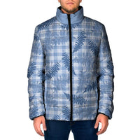Blue Palaka Hawaii Palapalai Padded Jacket Hawaiian Fern LT14 Men Blue - Polynesian Pride