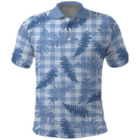 Blue Palaka Hawaii Palapalai Polo Shirt Hawaiian Fern LT14 Blue - Polynesian Pride