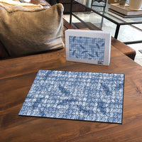 Blue Palaka Hawaii Palapalai Puzzle Hawaiian Fern LT14 - Polynesian Pride