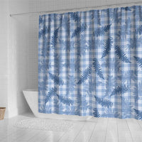 Blue Palaka Hawaii Palapalai Shower Curtain Hawaiian Fern - Polynesian Pride