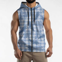 Blue Palaka Hawaii Palapalai Sleeveless Zip Hoodie Hawaiian Fern LT14 - Polynesian Pride