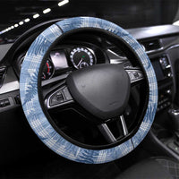 Blue Palaka Hawaii Palapalai Steering Wheel Cover Hawaiian Fern - Polynesian Pride