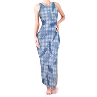 Blue Palaka Hawaii Palapalai Tank Maxi Dress Hawaiian Fern - Polynesian Pride