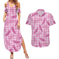 Purple Palaka Hawaii Palapalai Couples Matching Summer Maxi Dress and Hawaiian Shirt Hawaiian Fern - Polynesian Pride