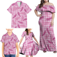Purple Palaka Hawaii Palapalai Family Matching Off Shoulder Maxi Dress and Hawaiian Shirt Hawaiian Fern - Polynesian Pride