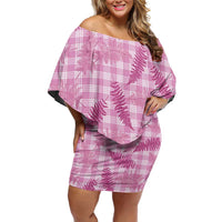 Purple Palaka Hawaii Palapalai Family Matching Off Shoulder Short Dress and Hawaiian Shirt Hawaiian Fern - Polynesian Pride