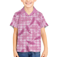 Purple Palaka Hawaii Palapalai Family Matching Short Sleeve Bodycon Dress and Hawaiian Shirt Hawaiian Fern - Polynesian Pride