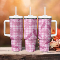 Purple Palaka Hawaii Palapalai Tumbler With Handle Hawaiian Fern - Polynesian Pride