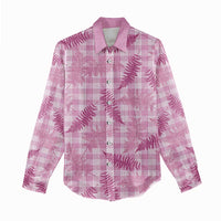 Purple Palaka Hawaii Palapalai Women Casual Shirt Hawaiian Fern - Polynesian Pride