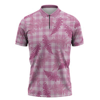 Purple Palaka Hawaii Palapalai Zipper Polo Shirt Hawaiian Fern - Polynesian Pride