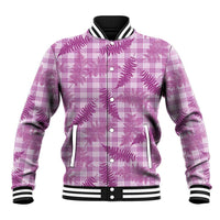 Pink Palaka Hawaii Palapalai Baseball Jacket Hawaiian Fern LT14 Unisex Pink - Polynesian Pride