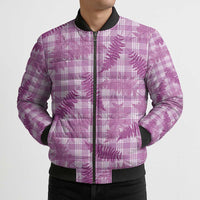 Pink Palaka Hawaii Palapalai Bomber Puffer Jacket Hawaiian Fern LT14 - Polynesian Pride