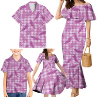 Pink Palaka Hawaii Palapalai Family Matching Mermaid Dress and Hawaiian Shirt Hawaiian Fern - Polynesian Pride