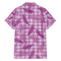 Pink Palaka Hawaii Palapalai Family Matching Off The Shoulder Long Sleeve Dress and Hawaiian Shirt Hawaiian Fern - Polynesian Pride