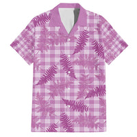 Pink Palaka Hawaii Palapalai Family Matching Off Shoulder Maxi Dress and Hawaiian Shirt Hawaiian Fern - Polynesian Pride