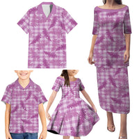 Pink Palaka Hawaii Palapalai Family Matching Puletasi and Hawaiian Shirt Hawaiian Fern - Polynesian Pride
