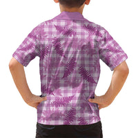 Pink Palaka Hawaii Palapalai Family Matching Short Sleeve Bodycon Dress and Hawaiian Shirt Hawaiian Fern - Polynesian Pride