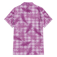 Pink Palaka Hawaii Palapalai Family Matching Short Sleeve Bodycon Dress and Hawaiian Shirt Hawaiian Fern - Polynesian Pride