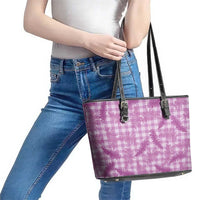 Pink Palaka Hawaii Palapalai Leather Tote Bag Hawaiian Fern LT14 - Polynesian Pride