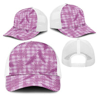 Pink Palaka Hawaii Palapalai Mesh Trucker Cap Hawaiian Fern LT14 - Polynesian Pride