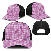 Pink Palaka Hawaii Palapalai Mesh Trucker Cap Hawaiian Fern LT14 - Polynesian Pride