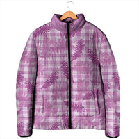 Pink Palaka Hawaii Palapalai Padded Jacket Hawaiian Fern LT14 - Polynesian Pride